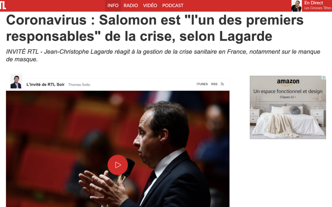 Coronavirus : Salomon est “l’un des premiers responsables” de la crise, selon Lagarde I RTL